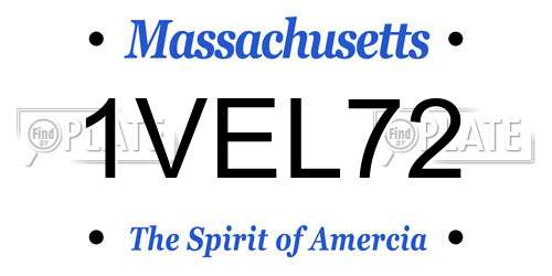 1VEL72 Massachusetts License Plate