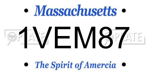 1VEM87 Massachusetts License Plate