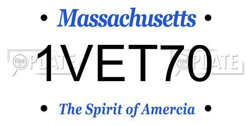 1VET70 Massachusetts License Plate