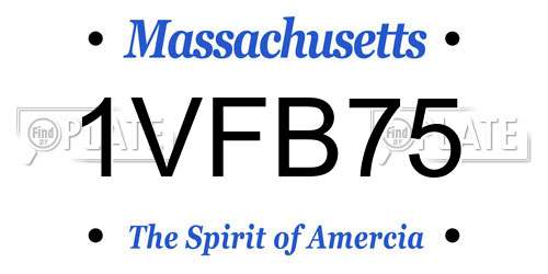 1VFB75 Massachusetts License Plate