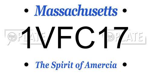 1VFC17 Massachusetts License Plate