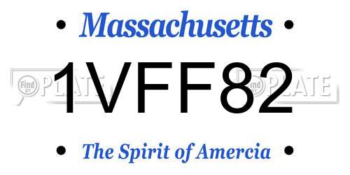 1VFF82 Massachusetts License Plate
