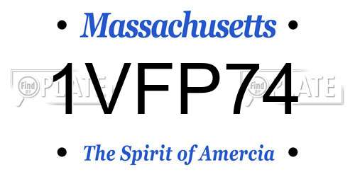 1VFP74 Massachusetts License Plate