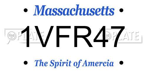 1VFR47 Massachusetts License Plate