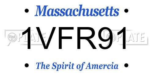 1VFR91 Massachusetts License Plate