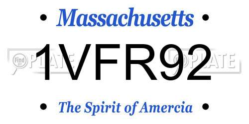 1VFR92 Massachusetts License Plate
