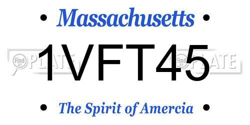 1VFT45 Massachusetts License Plate