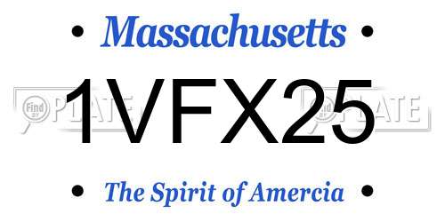 1VFX25 Massachusetts License Plate