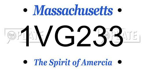 1VG233 Massachusetts License Plate