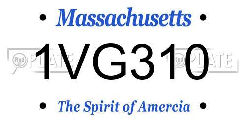 1VG310 Massachusetts License Plate