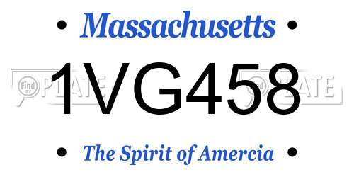 1VG458 Massachusetts License Plate