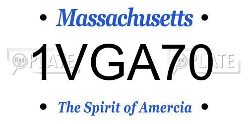 1VGA70 Massachusetts License Plate