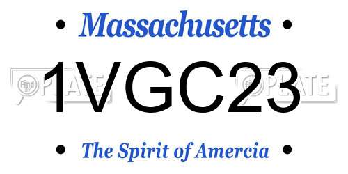 1VGC23 Massachusetts License Plate