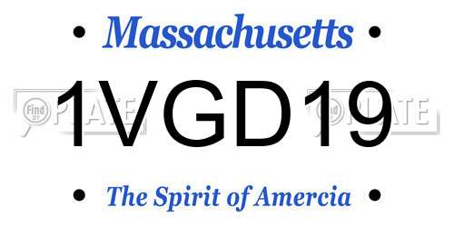 1VGD19 Massachusetts License Plate