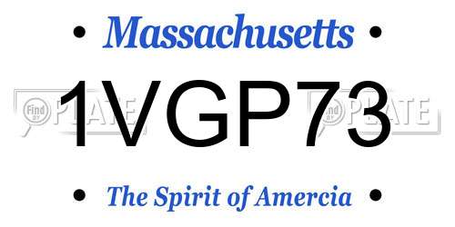 1VGP73 Massachusetts License Plate