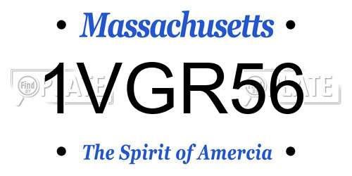 1VGR56 Massachusetts License Plate