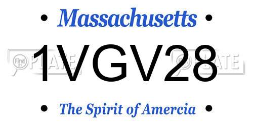 1VGV28 Massachusetts License Plate