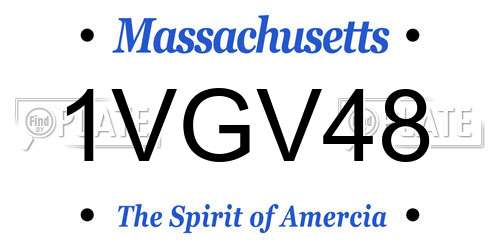 1VGV48 Massachusetts License Plate