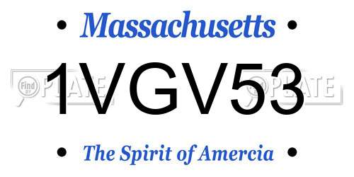 1VGV53 Massachusetts License Plate