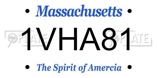 1VHA81 Massachusetts License Plate