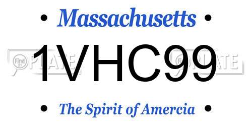 1VHC99 Massachusetts License Plate