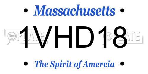 1VHD18 Massachusetts License Plate