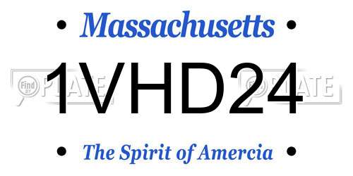1VHD24 Massachusetts License Plate