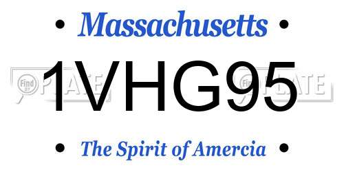 1VHG95 Massachusetts License Plate