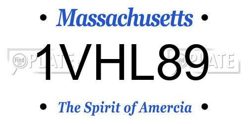 1VHL89 Massachusetts License Plate