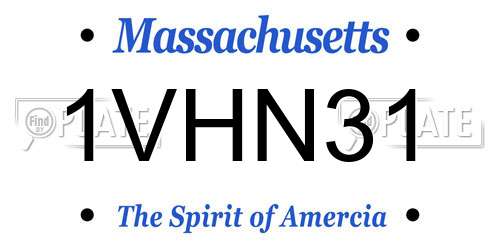 1VHN31 Massachusetts License Plate