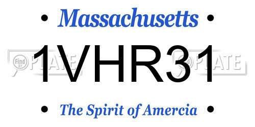 1VHR31 Massachusetts License Plate