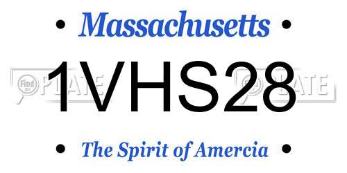 1VHS28 Massachusetts License Plate