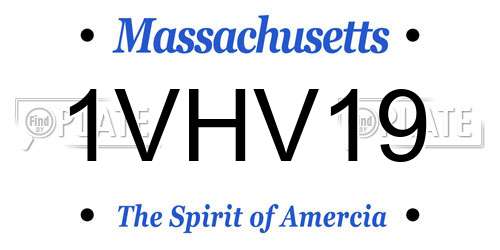 1VHV19 Massachusetts License Plate