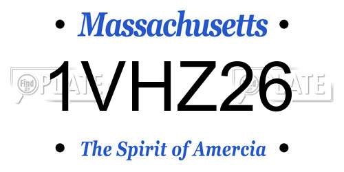 1VHZ26 Massachusetts License Plate