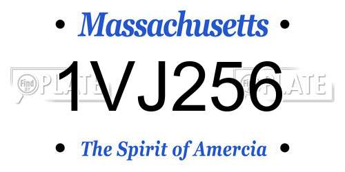 1VJ256 Massachusetts License Plate
