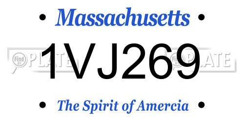 1VJ269 Massachusetts License Plate