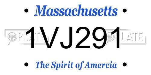 1VJ291 Massachusetts License Plate