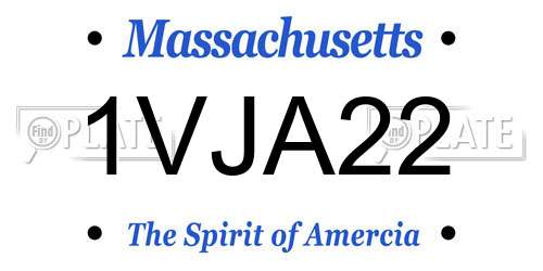 1VJA22 Massachusetts License Plate