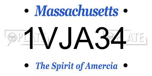 1VJA34 Massachusetts License Plate