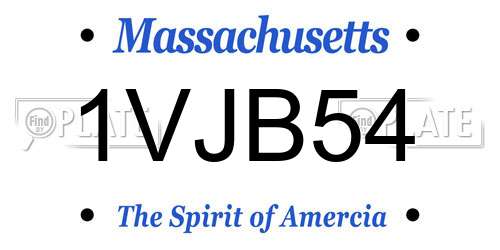1VJB54 Massachusetts License Plate