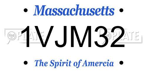 1VJM32 Massachusetts License Plate