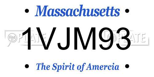 1VJM93 Massachusetts License Plate