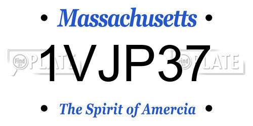 1VJP37 Massachusetts License Plate