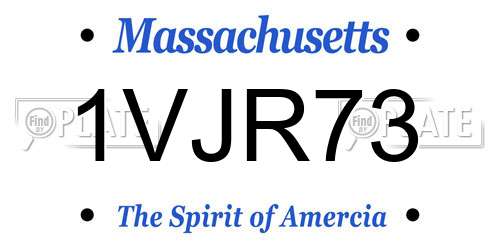 1VJR73 Massachusetts License Plate