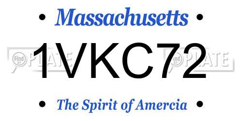 1VKC72 Massachusetts License Plate