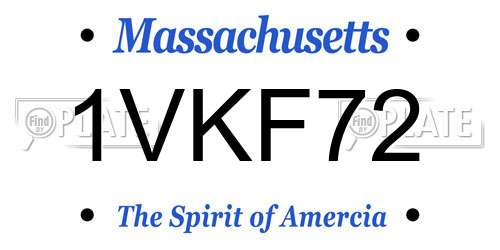 1VKF72 Massachusetts License Plate