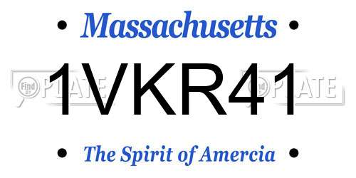 1VKR41 Massachusetts License Plate