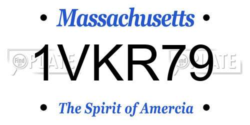 1VKR79 Massachusetts License Plate