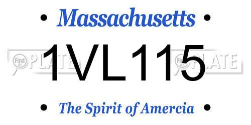 1VL115 Massachusetts License Plate