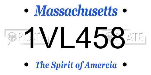 1VL458 Massachusetts License Plate